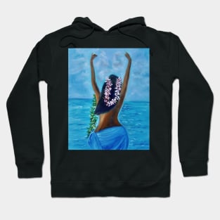 Hula on the Beach Flower Leis Hoodie